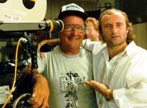Phil Collins on the set of Miami Vice